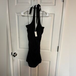 New Anthropologie Celandine black halter neck dress size large